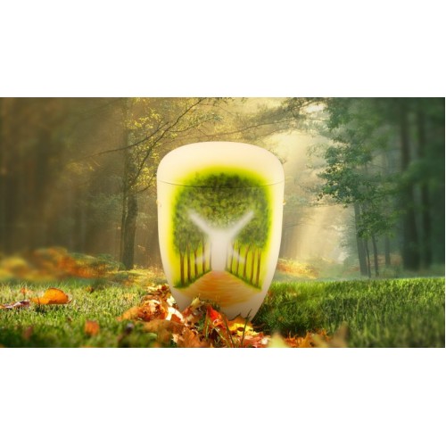 Biodegradable Cremation Ashes Funeral Urn / Casket - AWAY TO THE LIGHT (B)